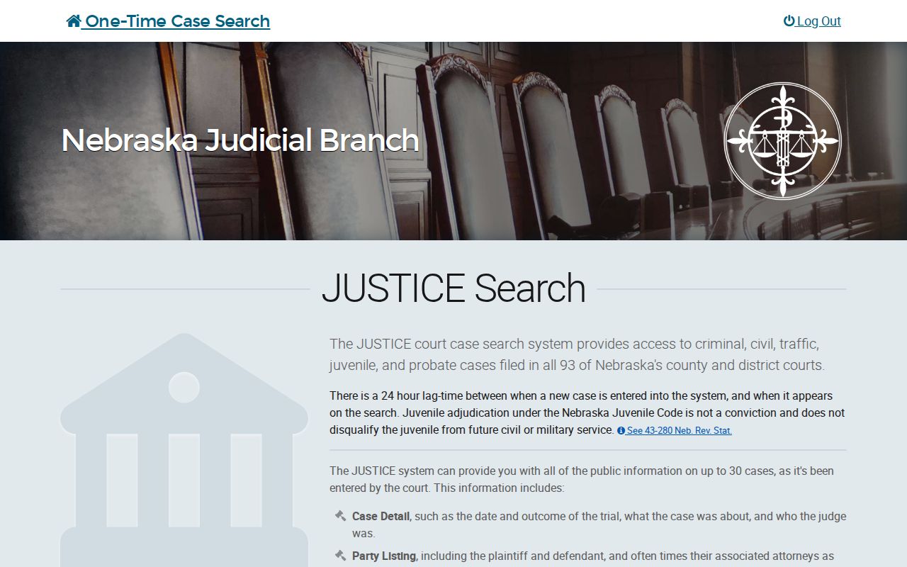 Madison County case lookup one-time JUSTICE search interface