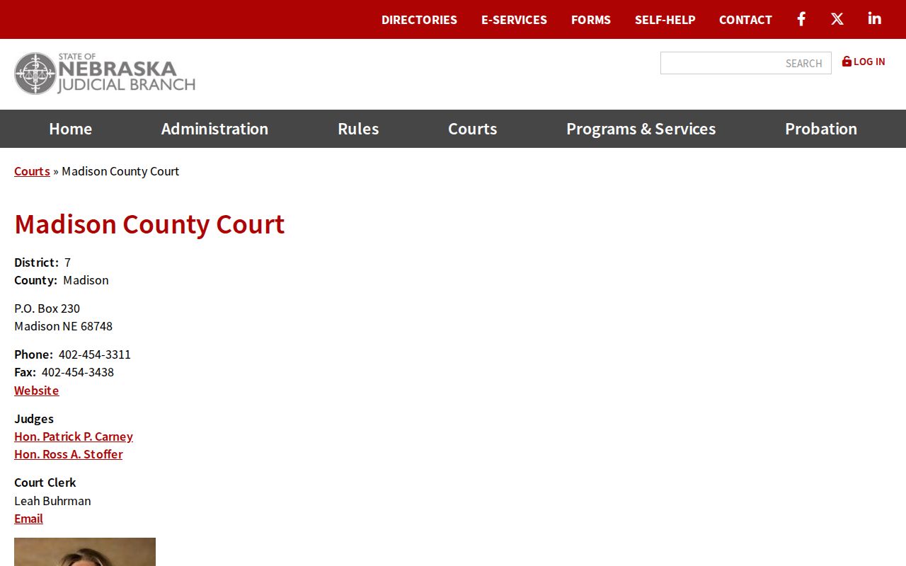 Madison County court docket County Court profile